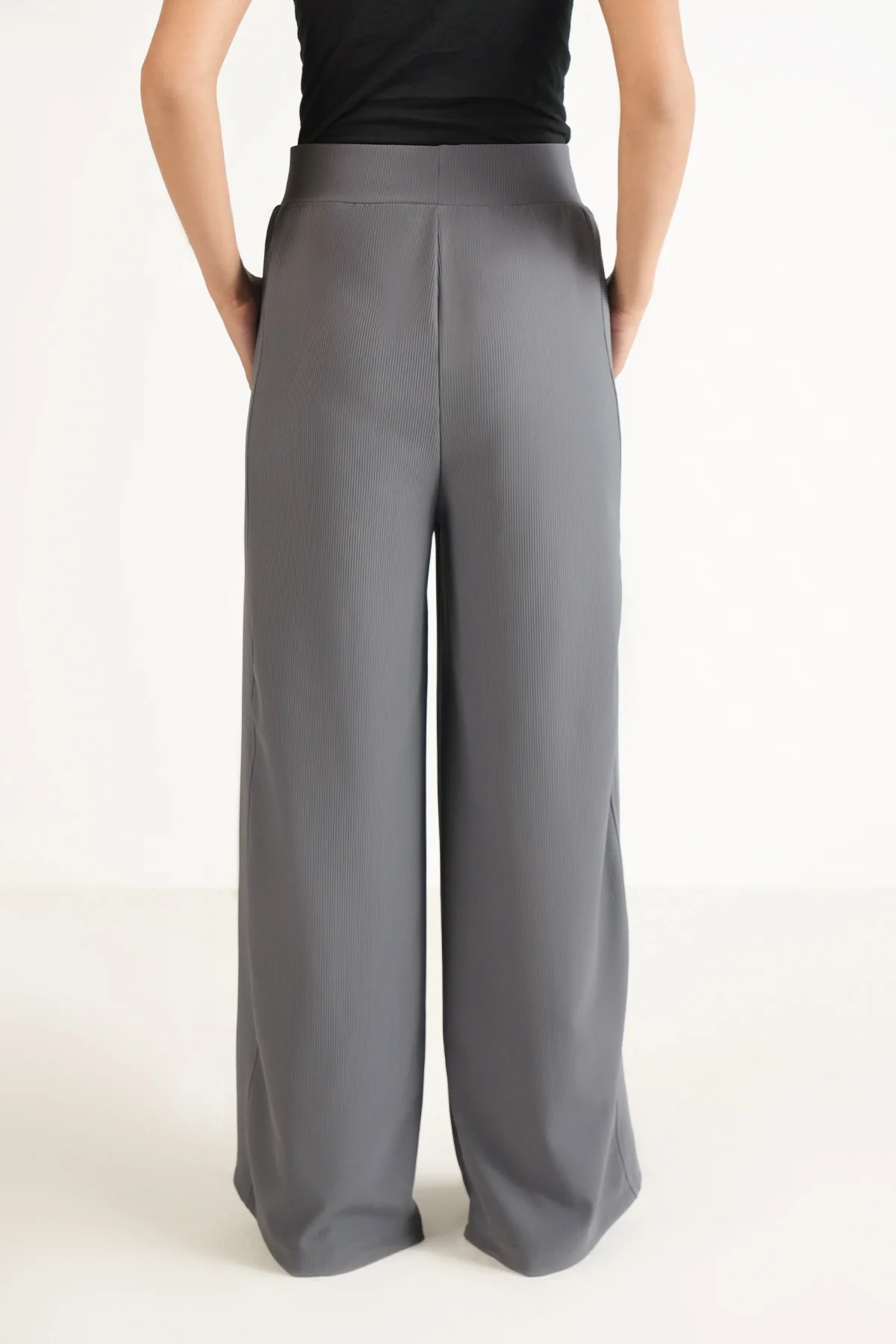 RIBBED WIDE LEG PANTS - Image 4