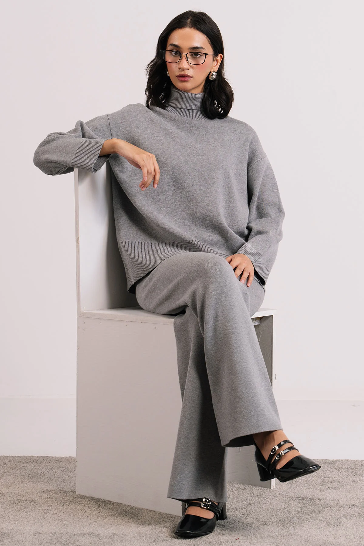 STONE GREY CO-ORD SET - KNIT WEAR - Image 4