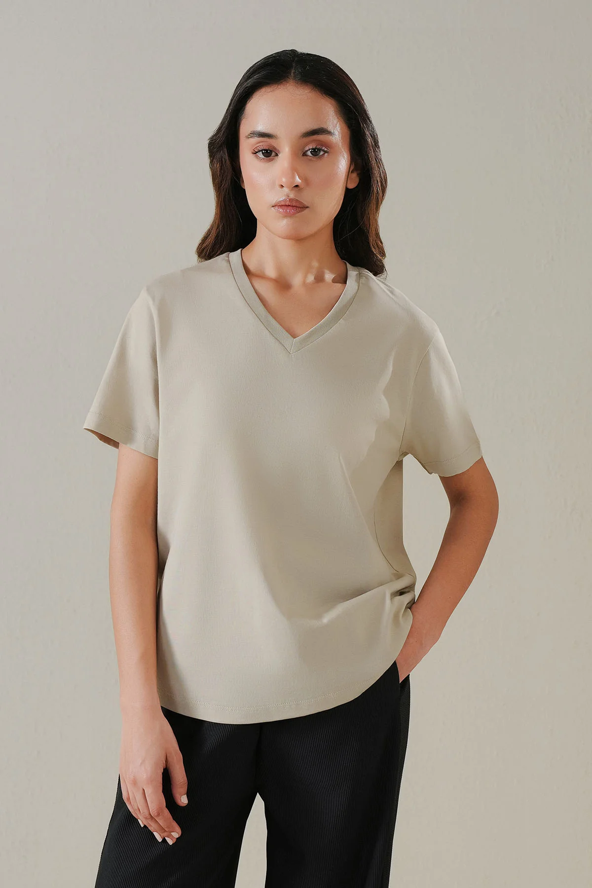  T-SHIRT V-NECK SUPIMA COTTON