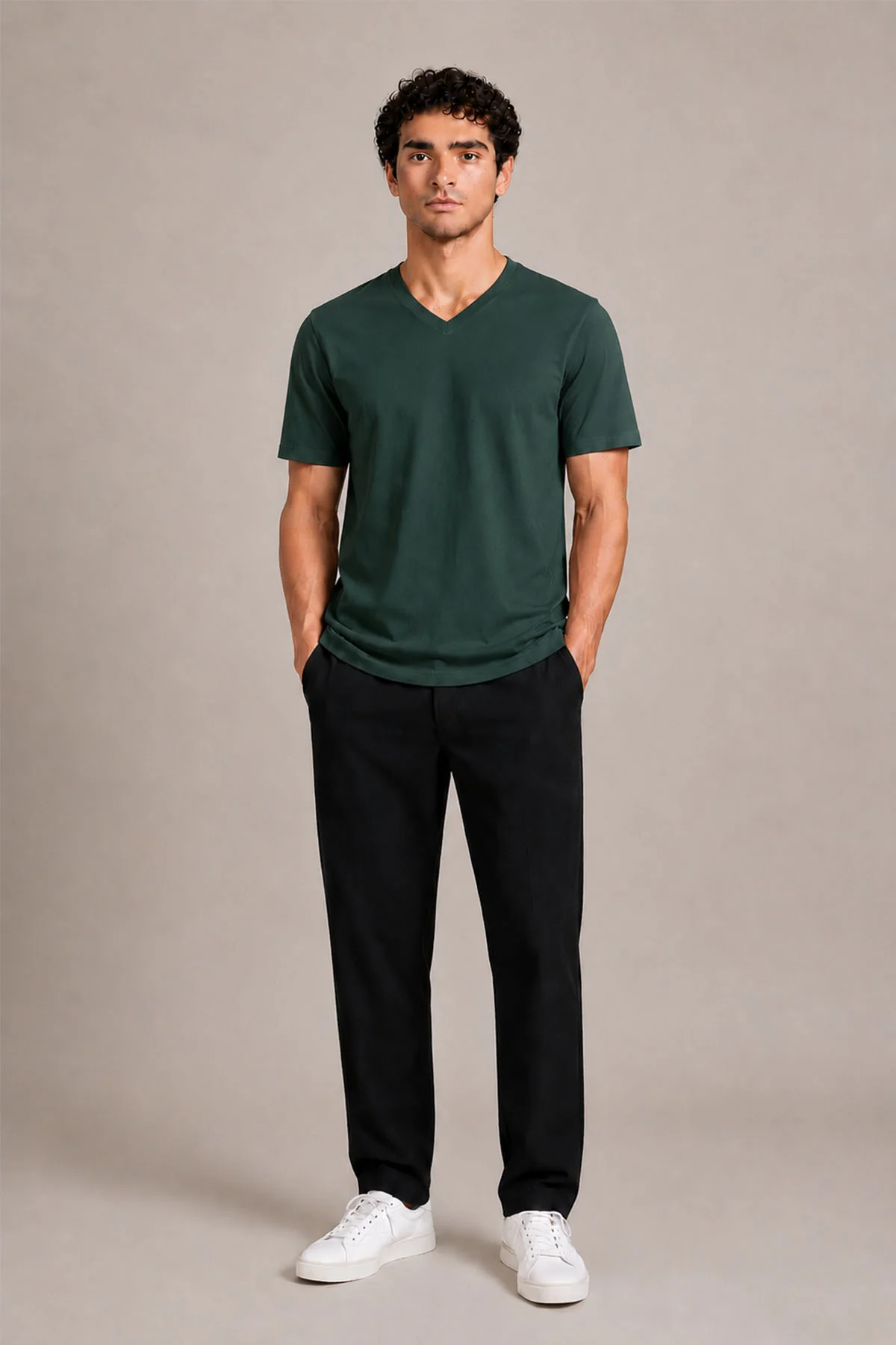 T-SHIRT V-NECK SUPIMA COTTON