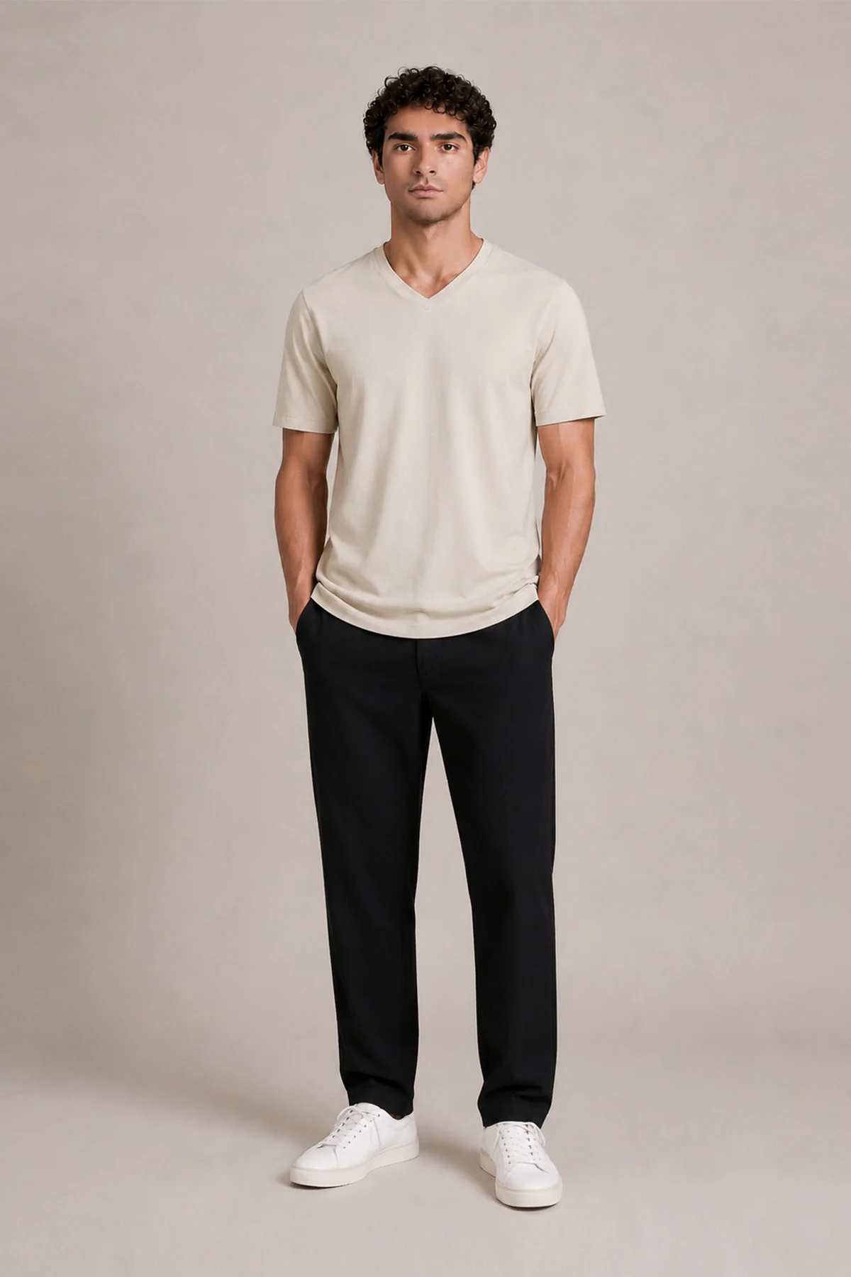 T-SHIRT V-NECK SUPIMA COTTON