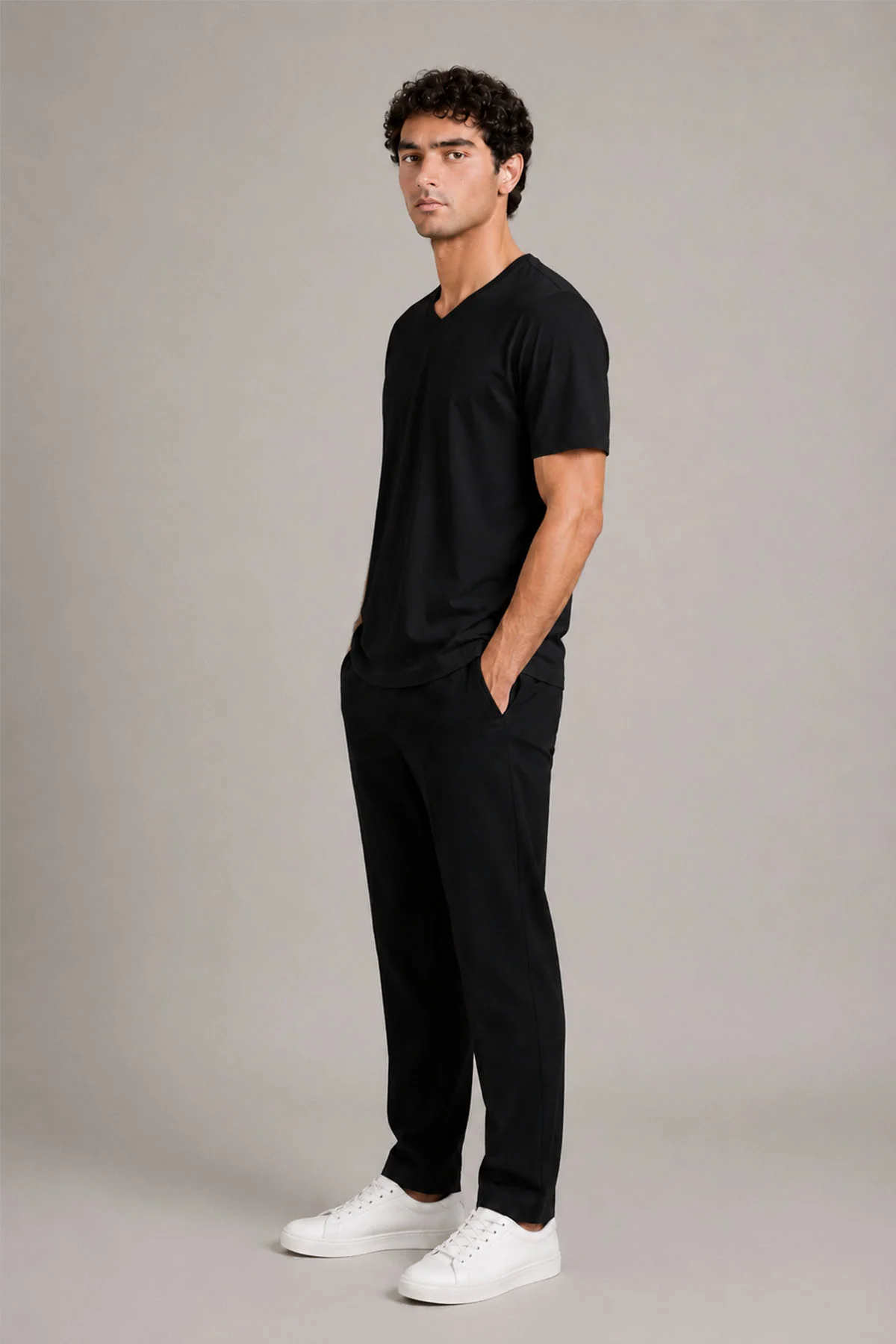 T-SHIRT V-NECK SUPIMA COTTON - Image 3