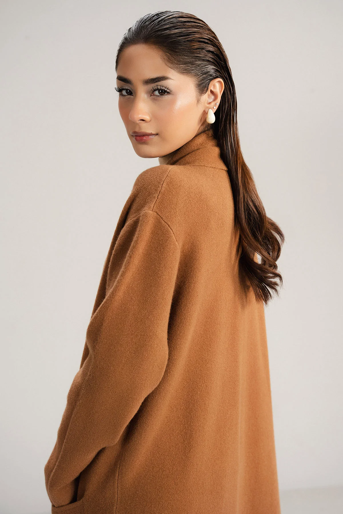 TAN CARDIGAN - KNIT WEAR - Image 4