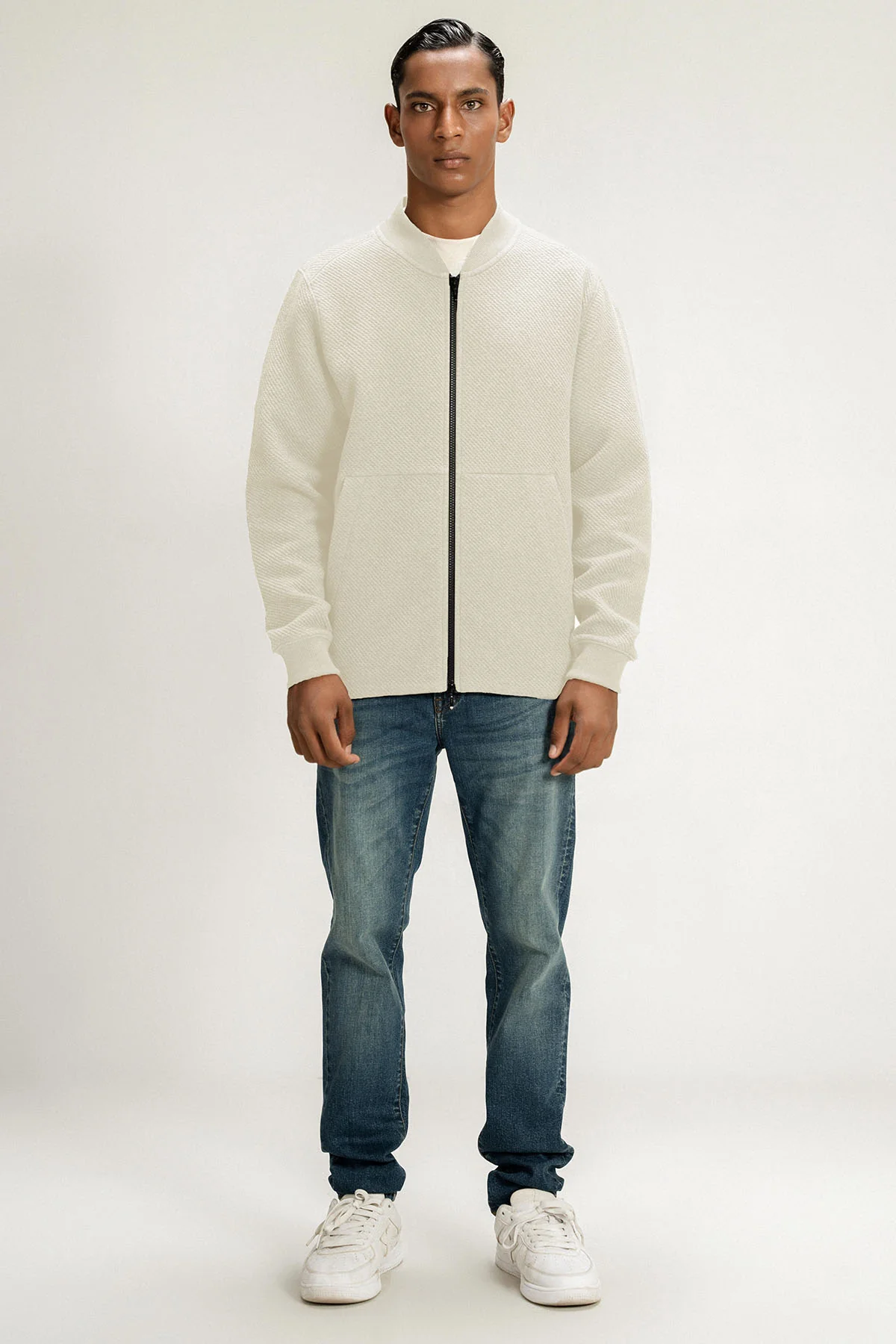TEXTURED LUXE POCKET ZIP UP JACKET - Image 3