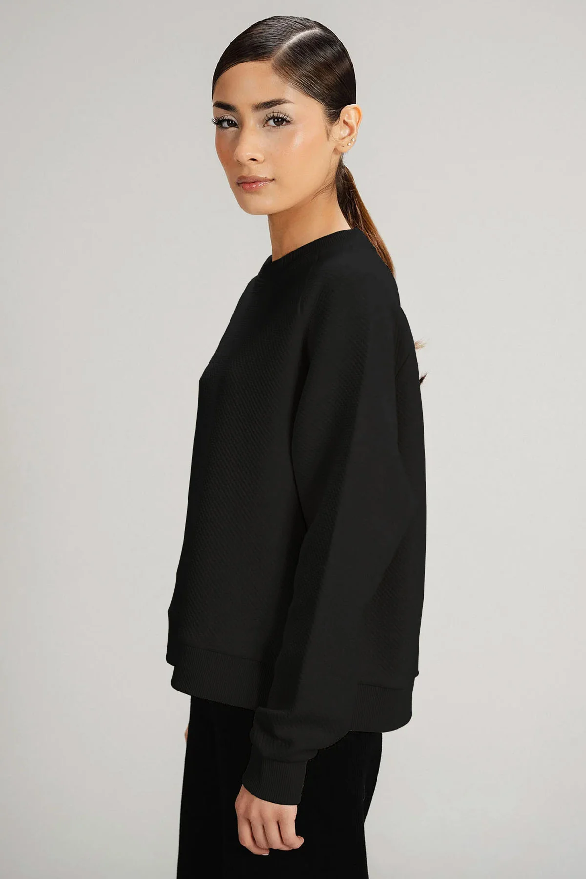 TEXTURED LUXE SWEATSHIRT - Image 3