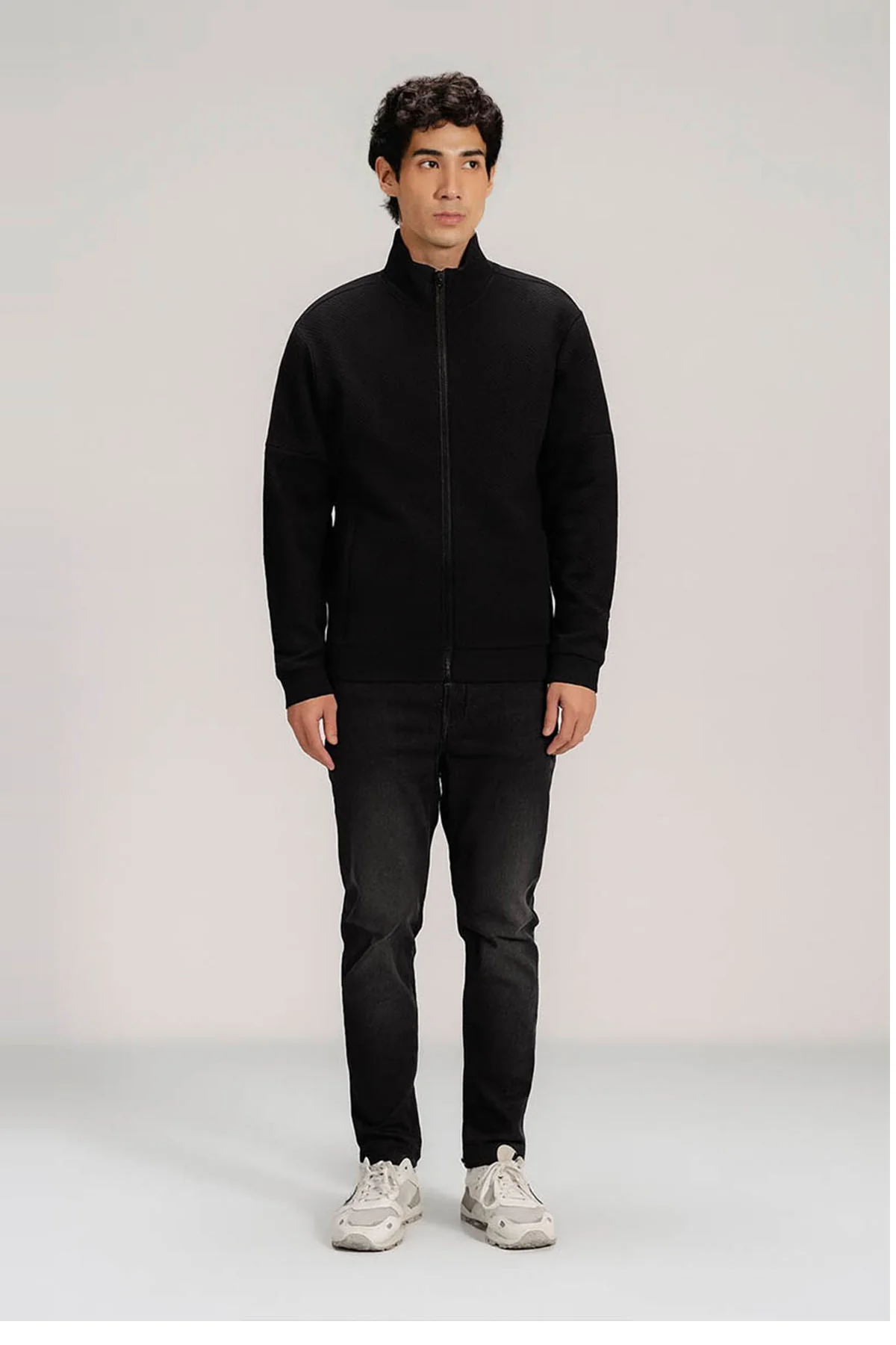 TEXTURED LUXE ZIP UP JACKET - Image 3