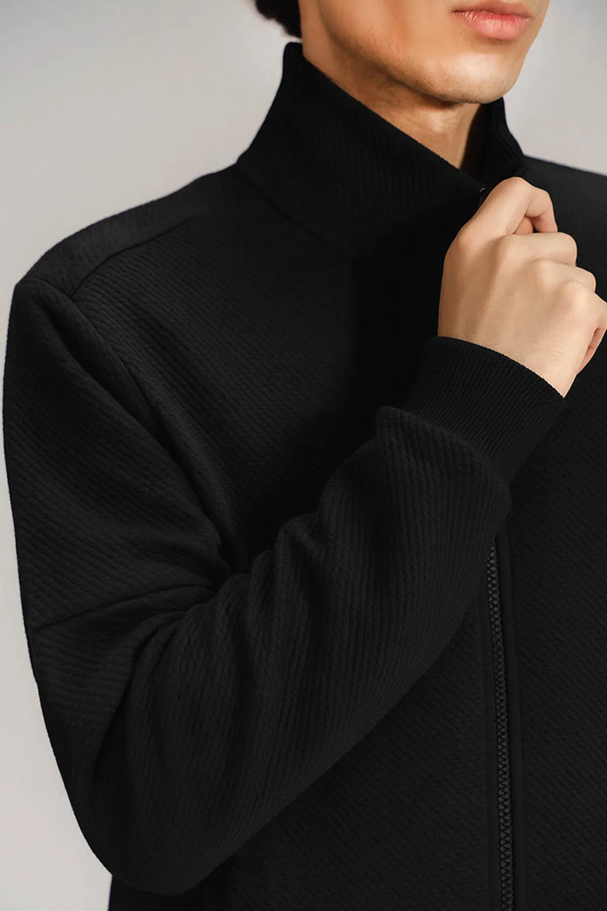 TEXTURED LUXE ZIP UP JACKET - Image 5
