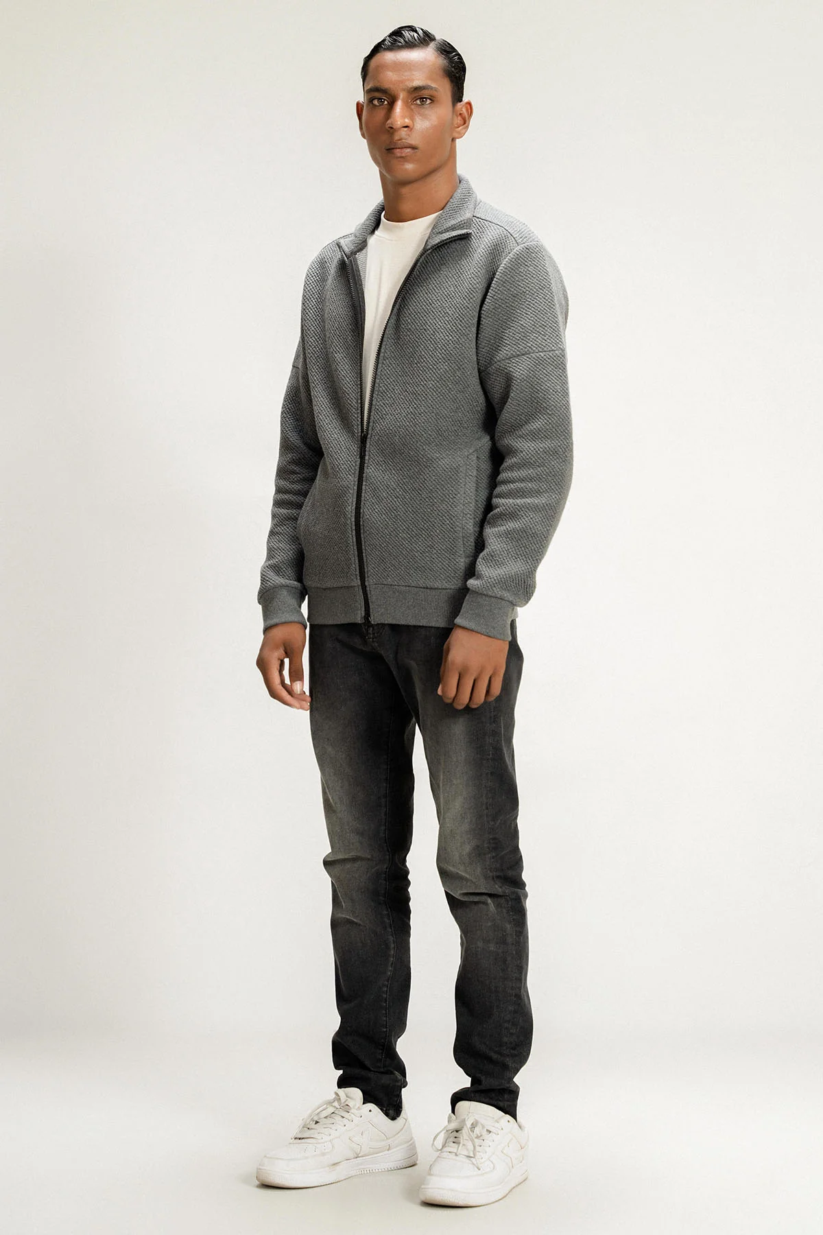 TEXTURED LUXE ZIP UP JACKET - Image 5