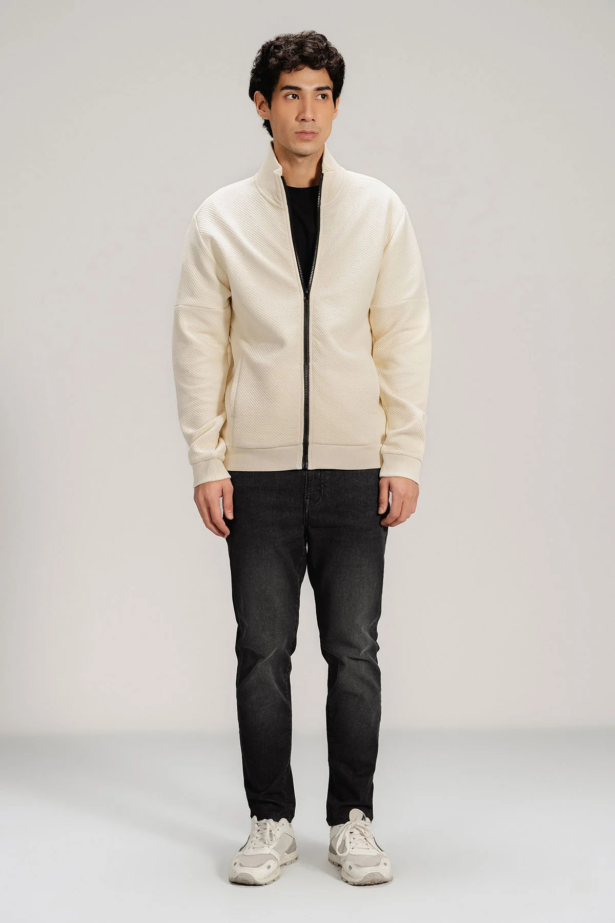 TEXTURED LUXE ZIP UP JACKET - Image 2