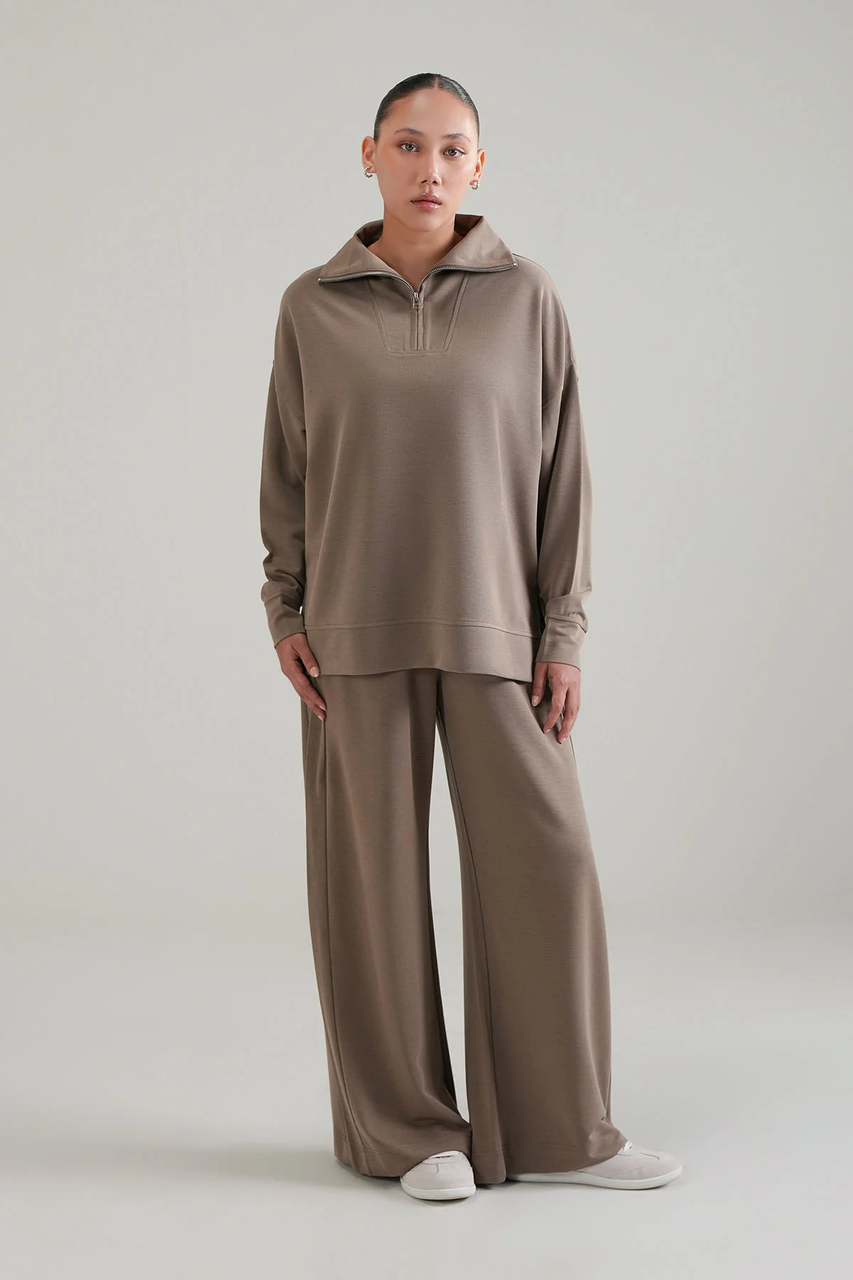 TEXTURED QUARTER ZIPPER-CLOUDLUX - Image 2