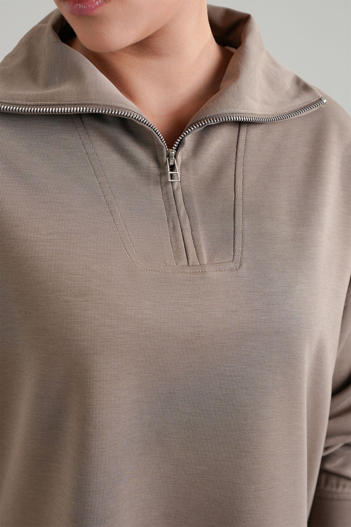 TEXTURED QUARTER ZIPPER-CLOUDLUX - Image 3