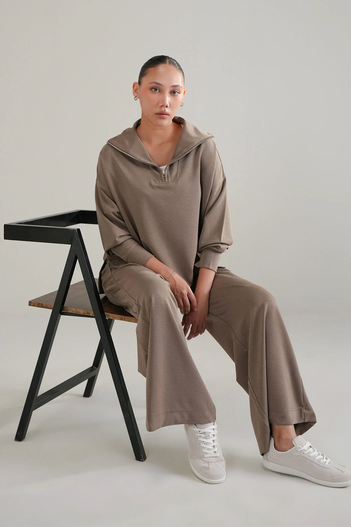 TEXTURED QUARTER ZIPPER-CLOUDLUX - Image 6