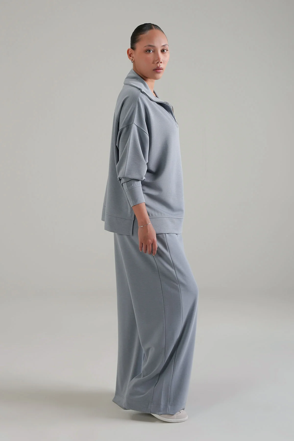 TEXTURED QUARTER ZIPPER-CLOUDLUX - Image 5