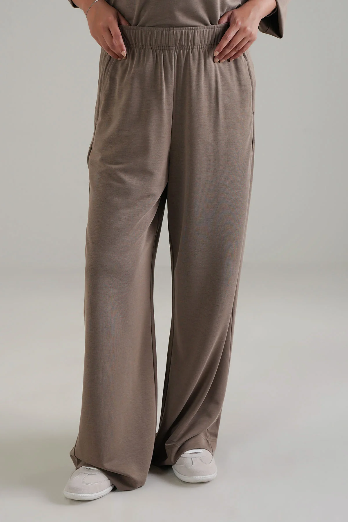 TEXTURED WIDE RELAXED PANTS - CLOUDLUX