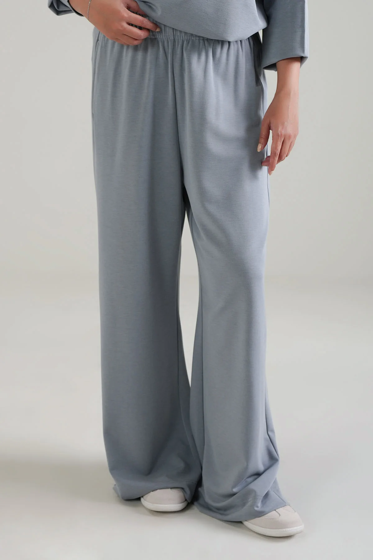 TEXTURED WIDE RELAXED PANTS -CLOUDLUX