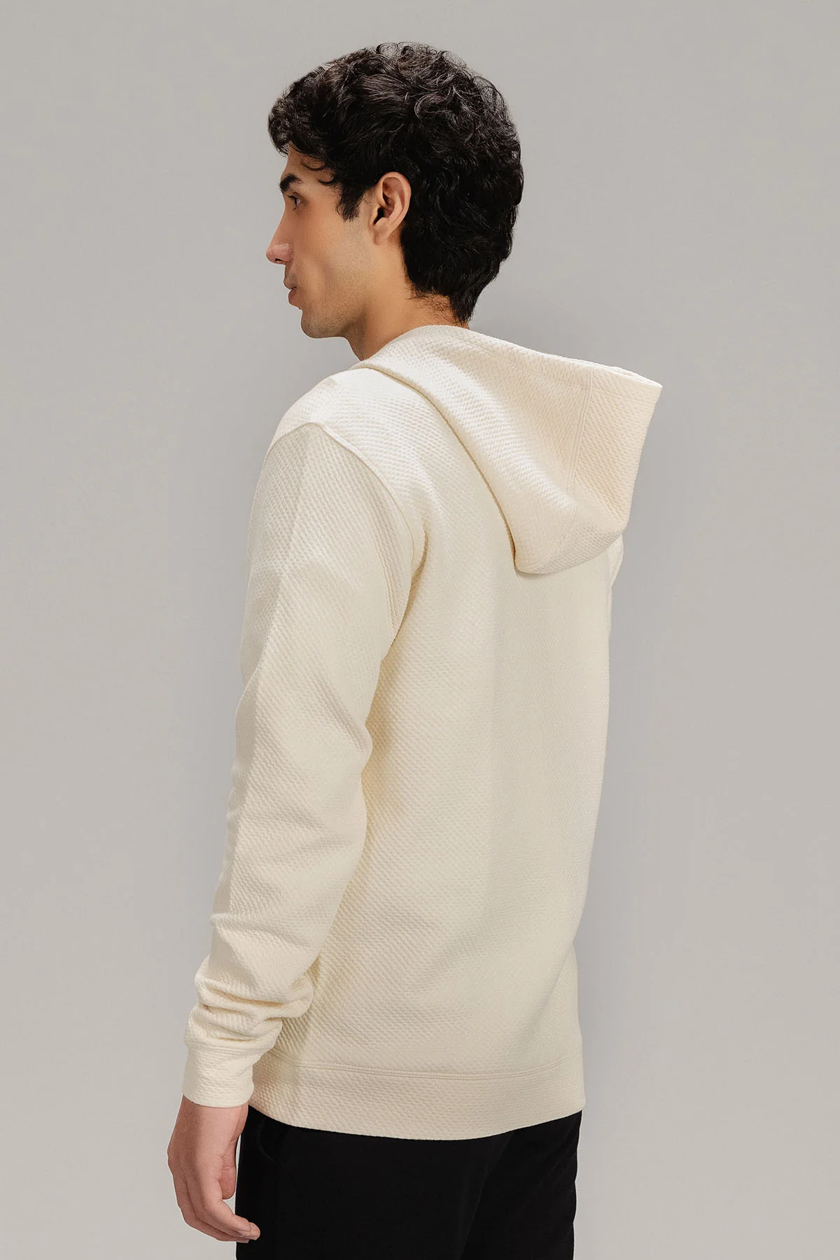 TEXTURED ZIP UP HOODIE - Image 6