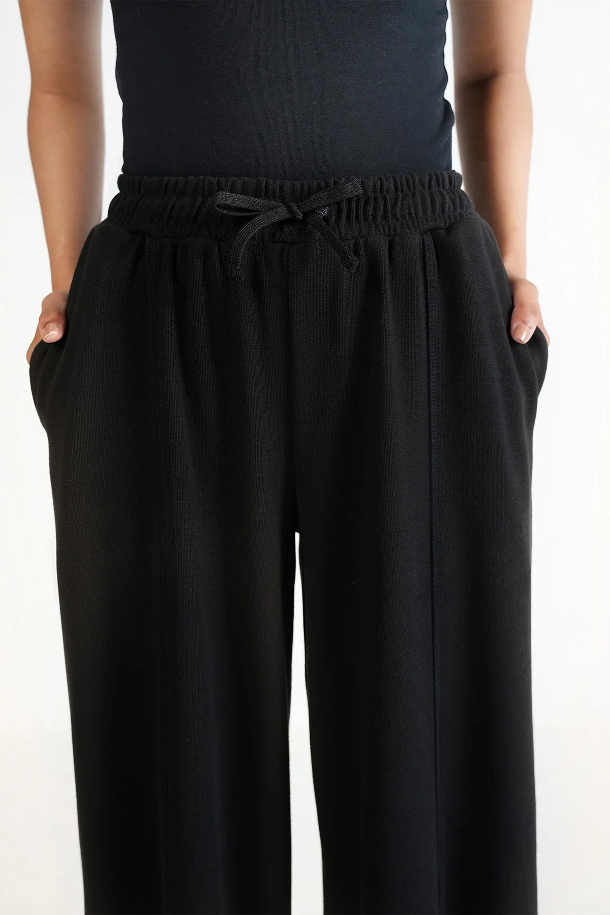 WIDE LEG PANTS-TEXTURED RIB - Image 4