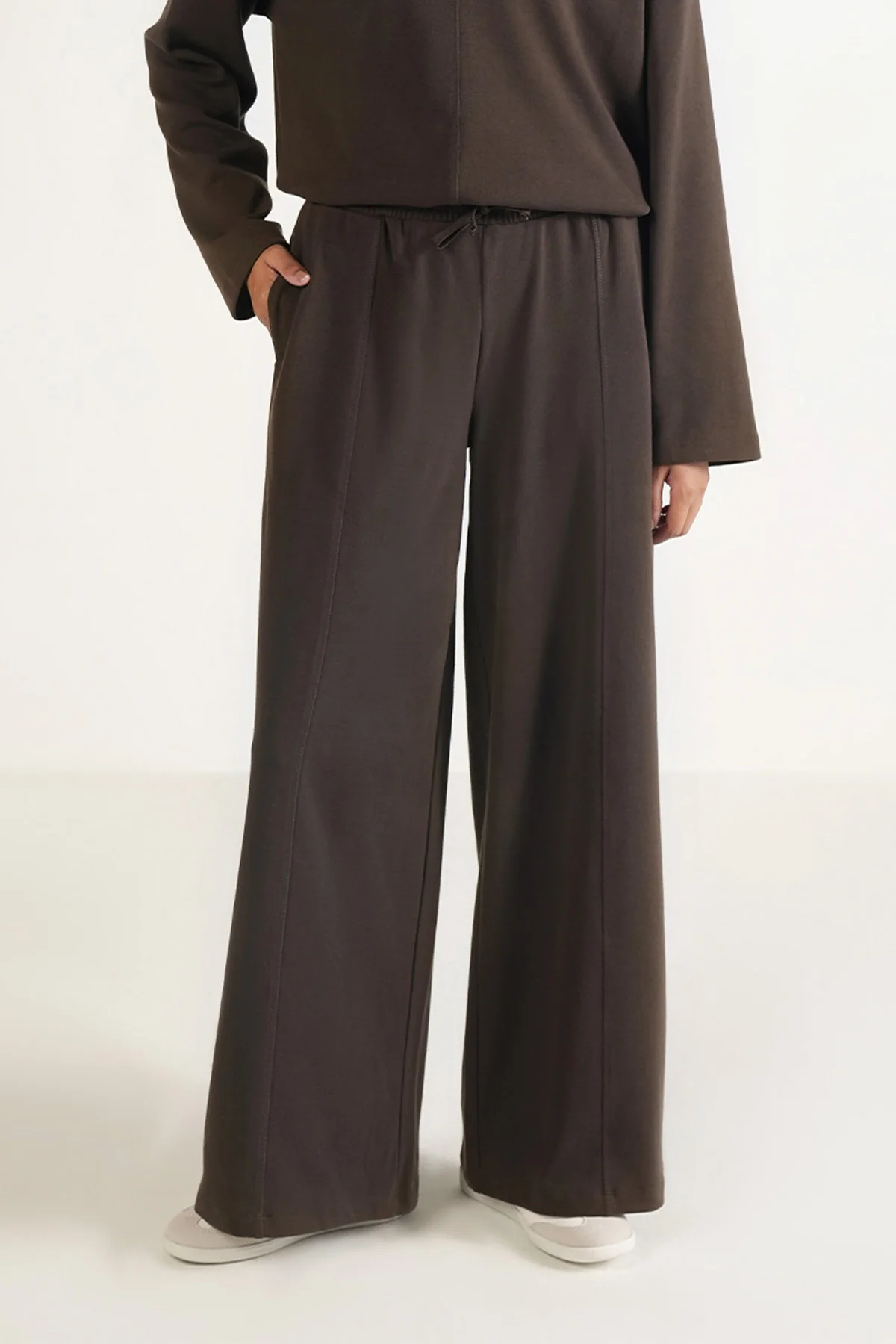 WIDE LEG PANTS-TEXTURED RIB - Image 4