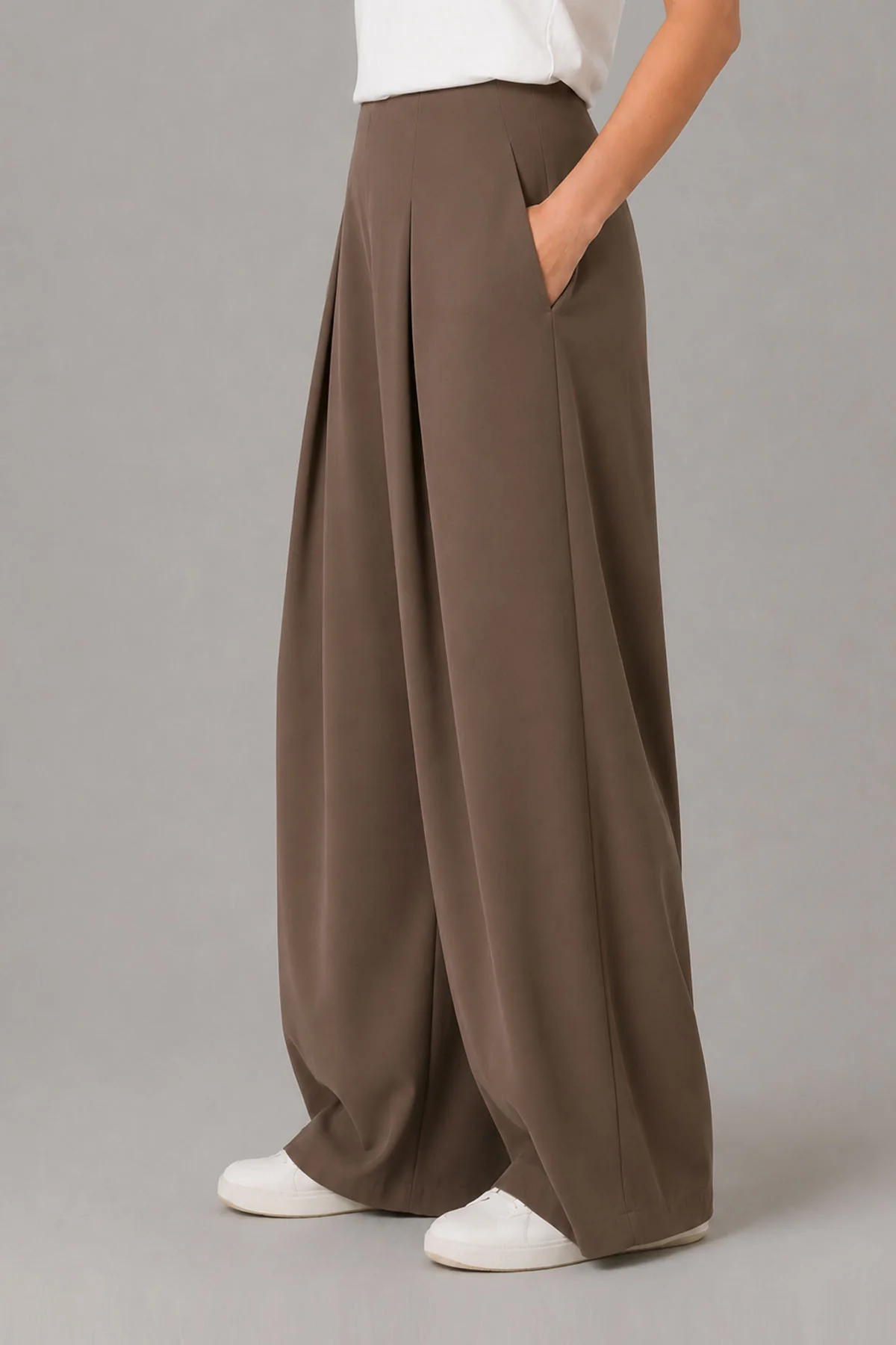 WIDE LEG PLEATED RELAXED PANTS-CLOUDLUX - Image 3