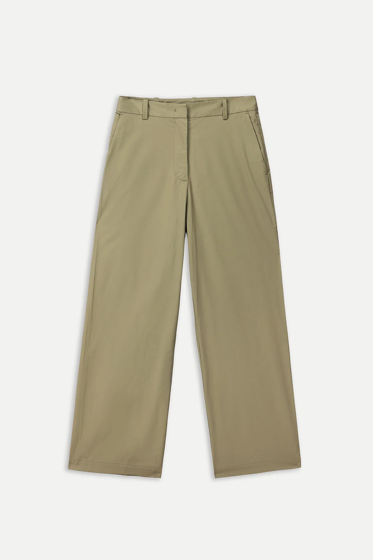 WIDE-LEG TWILL TROUSERS