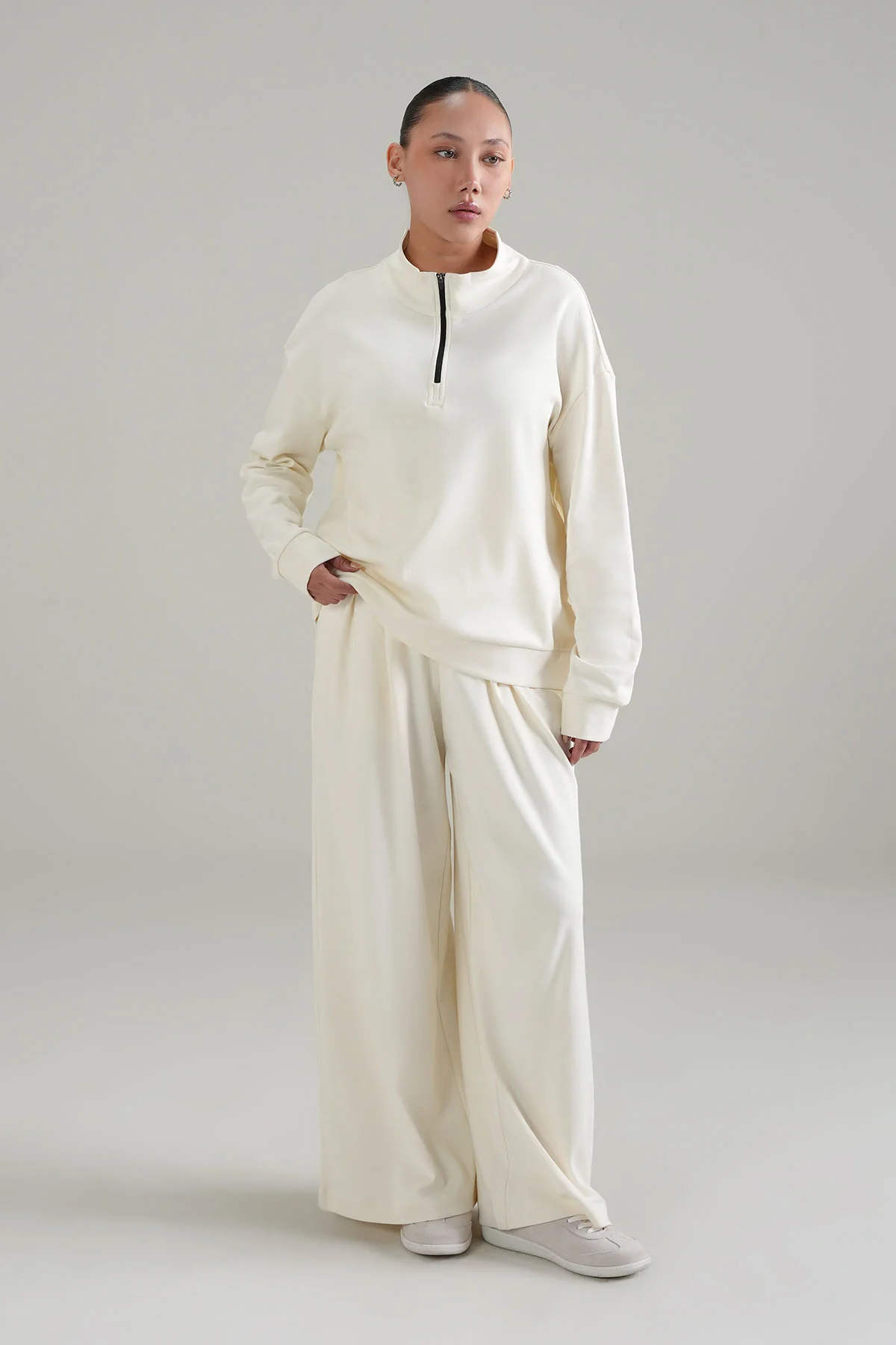 WOMEN HALF ZIPPER- DOUBLE KNIT