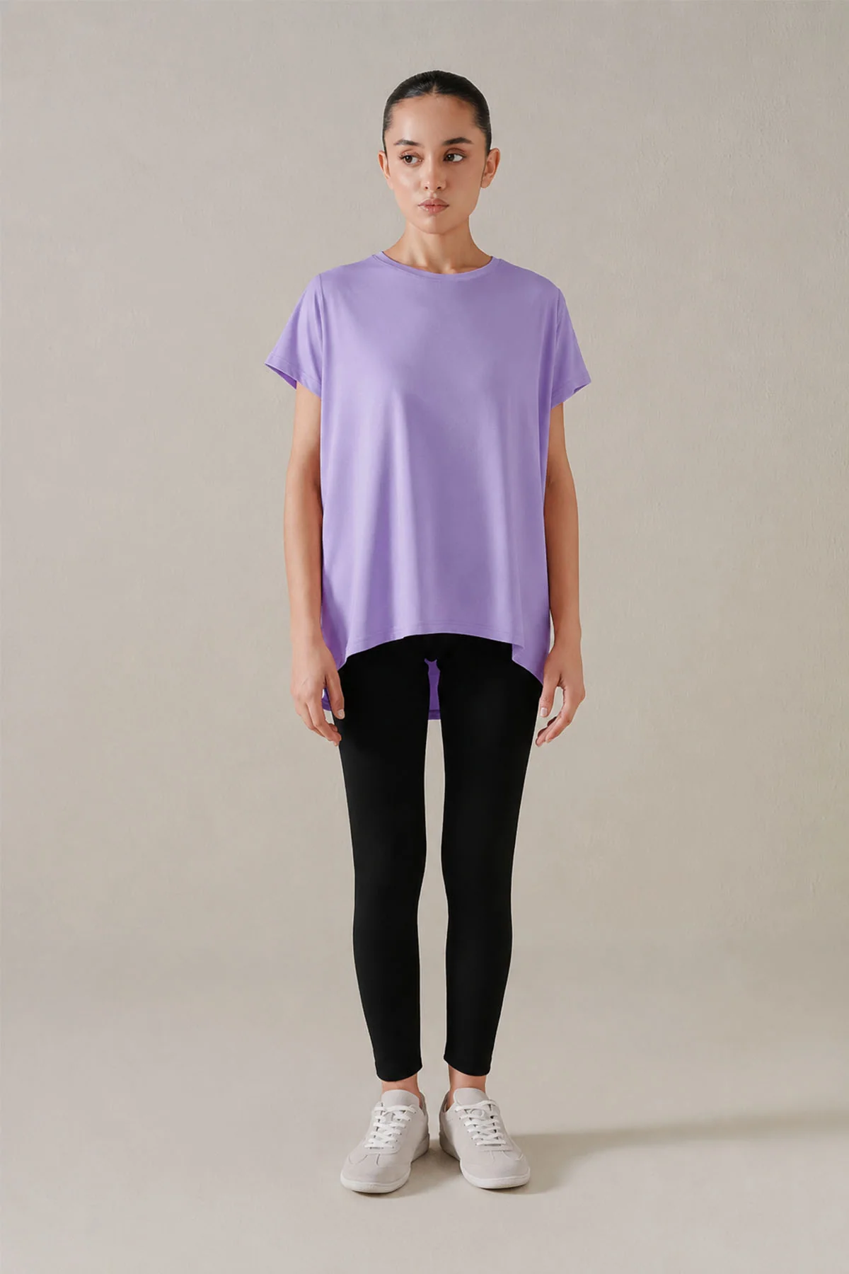 WOMEN SPLIT MESH TEE