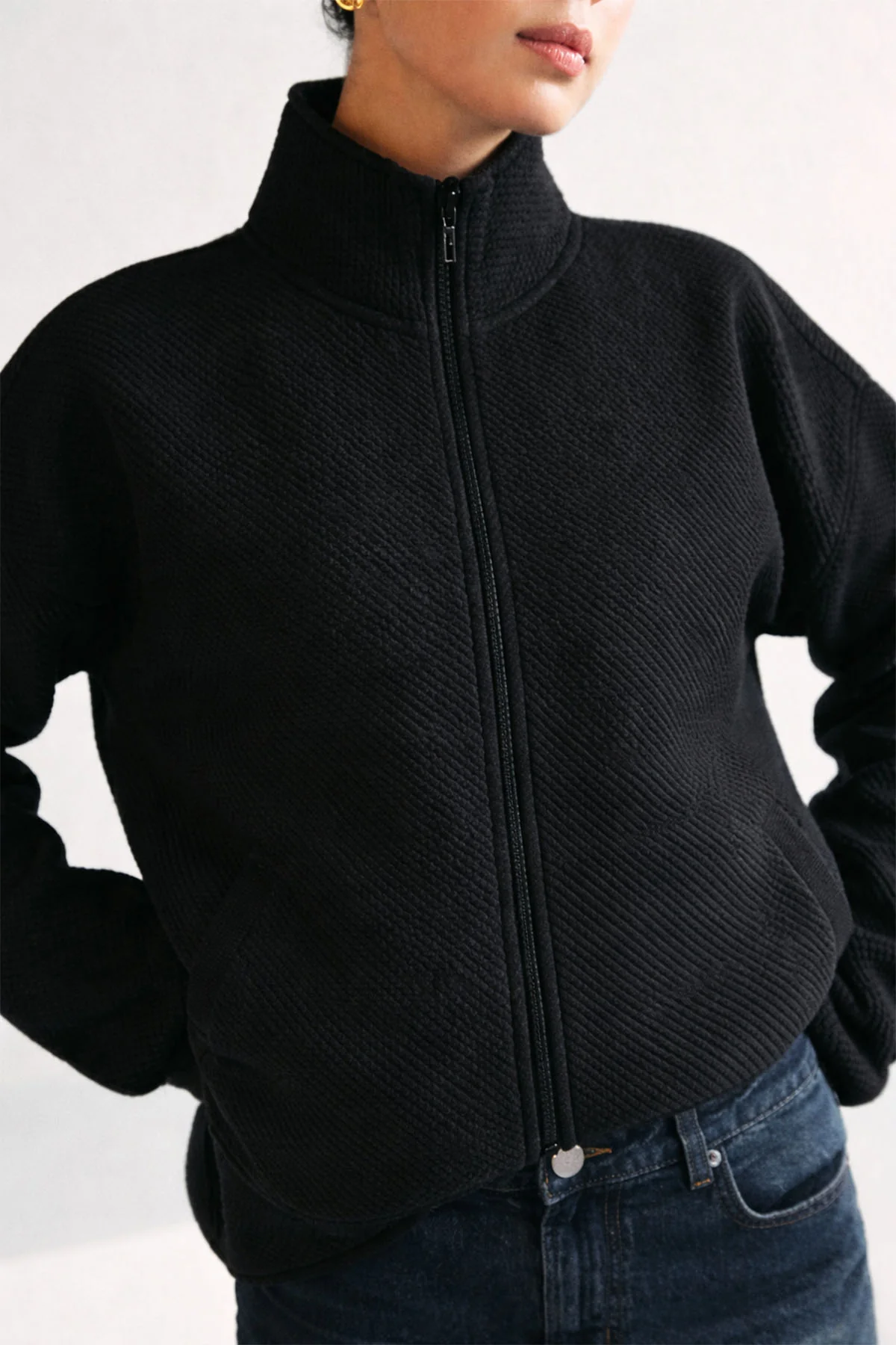 TEXTURED-LUXE ZIP UP JACKET - Image 2