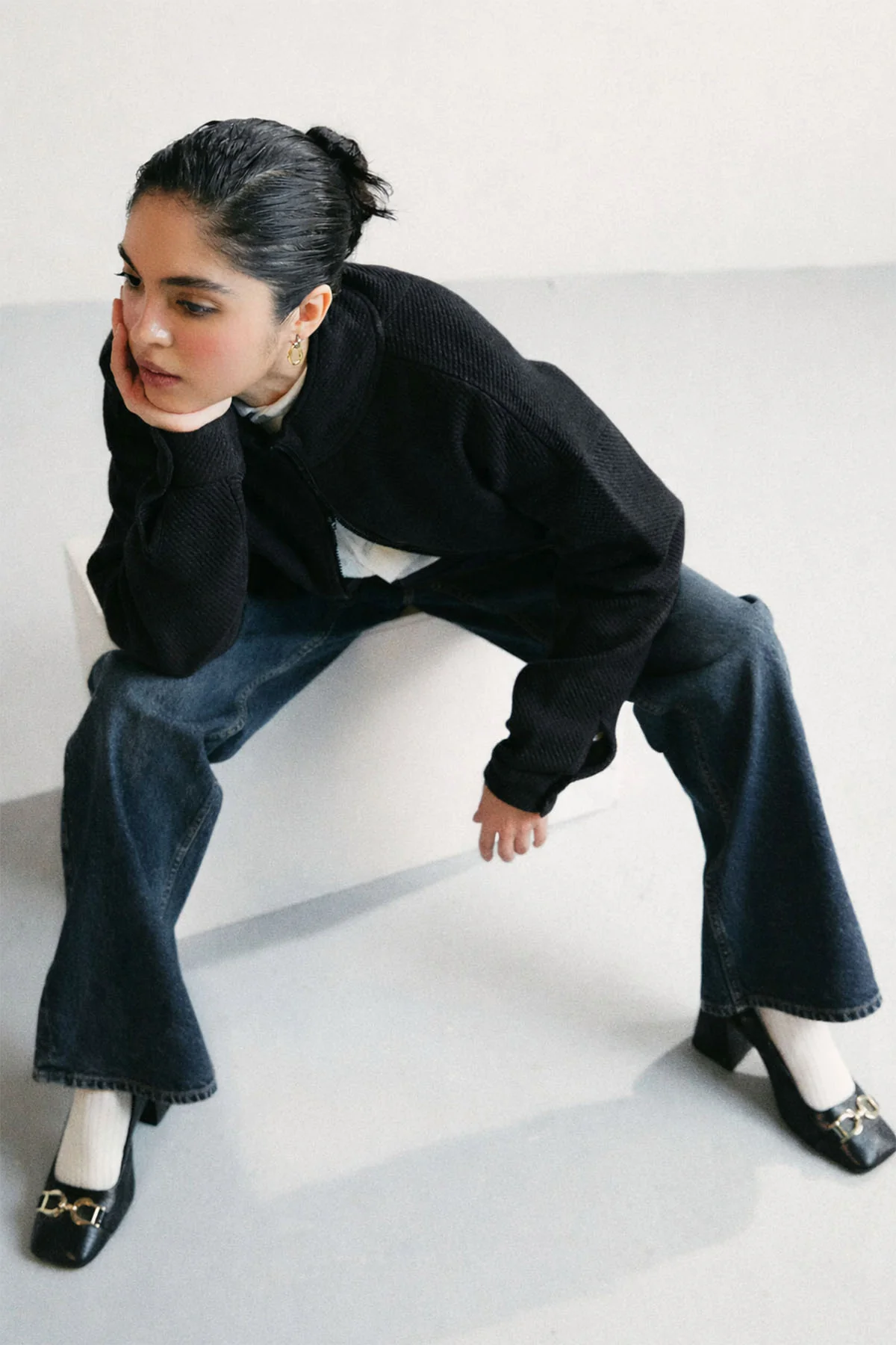 TEXTURED-LUXE ZIP UP JACKET - Image 5
